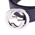 Gucci // Belt // Navy + Silver (Max Length 36")