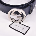 Gucci // Belt // Navy + Silver (Max Length 36")