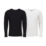 Long Sleeve Shirts // Black + White // Pack of 2 (L)