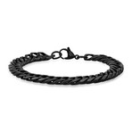 Stainless Steel Cuban Link Chain Bracelet // Black