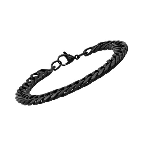 Stainless Steel Cuban Link Chain Bracelet // Black