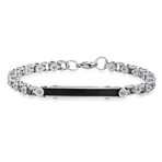 Two-Tone Bicycle Chain Link ID Bracelet // Black + Metallic