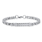 Stainless Steel Bicycle Chain Link ID Bracelet // Metallic