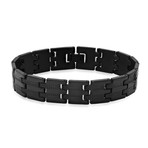 Stainless Steel Link Tire Track Bracelet // Black