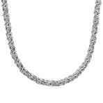Stainless Steel Flat Singapore Chain Necklace // Silver