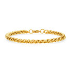 18K Gold Plated Stainless Steel Wheat Link Bracelet // Yellow