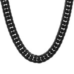 Stainless Steel Cuban Link Chain Necklace // Black