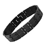 Stainless Steel Link Tire Track Bracelet // Black