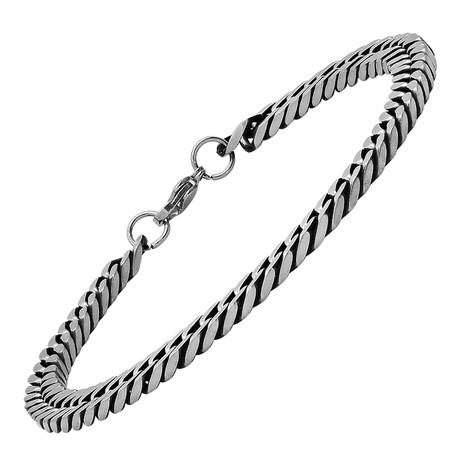 Stainless Steel Curb Link Bracelet // Metallic