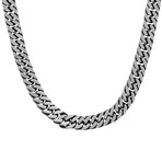 Stainless Steel Curb Link Necklace // Metallic