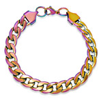 Stainless Steel Cuban Link Bracelet // Multicolor