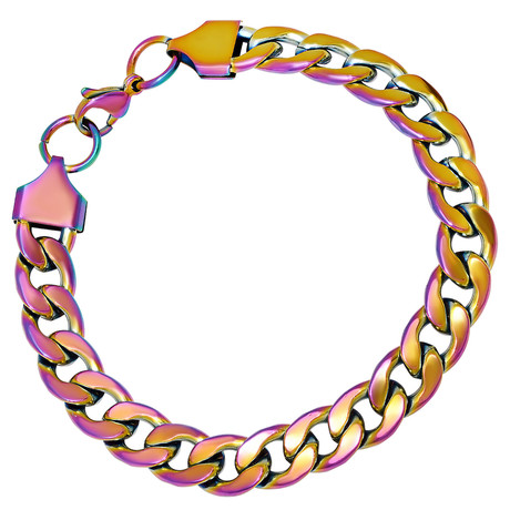 Stainless Steel Cuban Link Bracelet // Multicolor