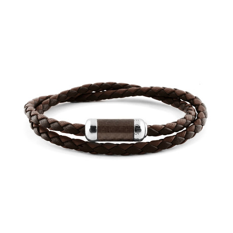 Double Wrap Leather Montecarlo Bracelet // Brown