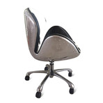 Aviator Office Swan Chair // Polished Aluminium + Genuine Cowhide on Casters