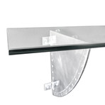 Polished Aluminum Aviator Riveted Shelf Bracket Set