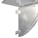 Polished Aluminum Aviator Riveted Shelf Bracket Set