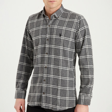 Plaid Button Up // Anthracite (S)