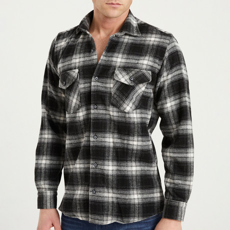 Barnardo Flannel Shirt // Black (Small)