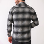 Barnardo Flannel Shirt // Anthracite + Black (Small)