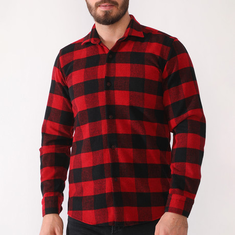 Pandar Flannel Shirt // Black + Red (Small)