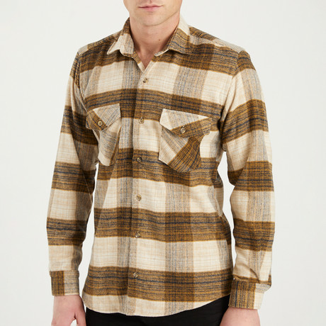 Barnardo Flannel Shirt // Beige (Small)