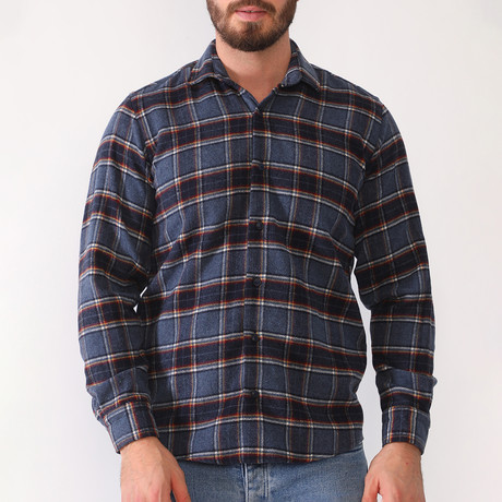 Gerard Flannel Shirt // Dark Blue (Small)