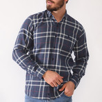 Lysander Flannel Shirt // Dark Blue (Small)