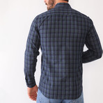 Lance Flannel Shirt // Dark Blue + Green (Small)