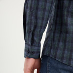 Lance Flannel Shirt // Dark Blue + Green (Small)