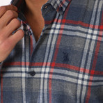 Kyan Flannel Shirt // Dark Blue (Small)