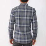 Rowan Flannel Shirt // Gray + Dark Blue (Small)