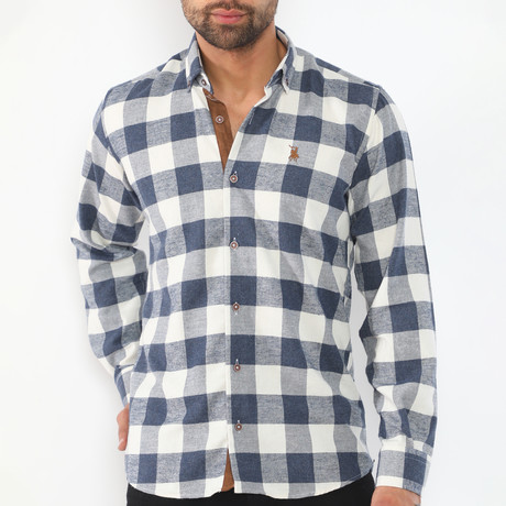 Randall Flannel Shirt // Dark Blue (Small)