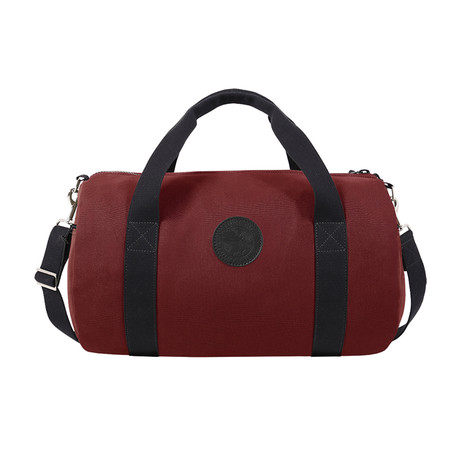 Zippered Round Duffel (Burgundy)