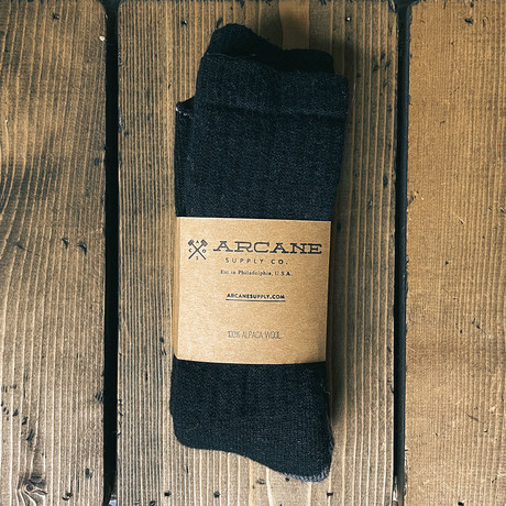 Alpaca Wool Socks // Black