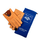 Buffalo Leather Driving Glove // Brown (Small)