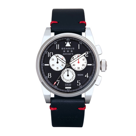 Benrus Air Chief Chronograph Quartz // AC2-P-BK-LBK