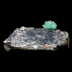 Green Apophyllite on Black Chalcedony