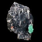 Green Apophyllite on Black Chalcedony