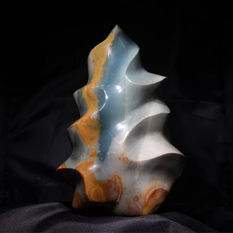 Hand-Sculpted Flame of Ocean Jasper