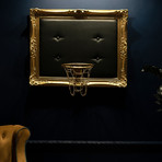 Framed Hoop // Gold + Black (20"W x 16"H x 1"D)