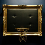 Framed Hoop // Gold + Black (20"W x 16"H x 1"D)