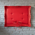 Framed Hoop // Red (20"W x 16"H x 1"D)