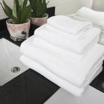 Everplush // Flat Loop 6 Piece Bath Towel Set (Navy Blue)