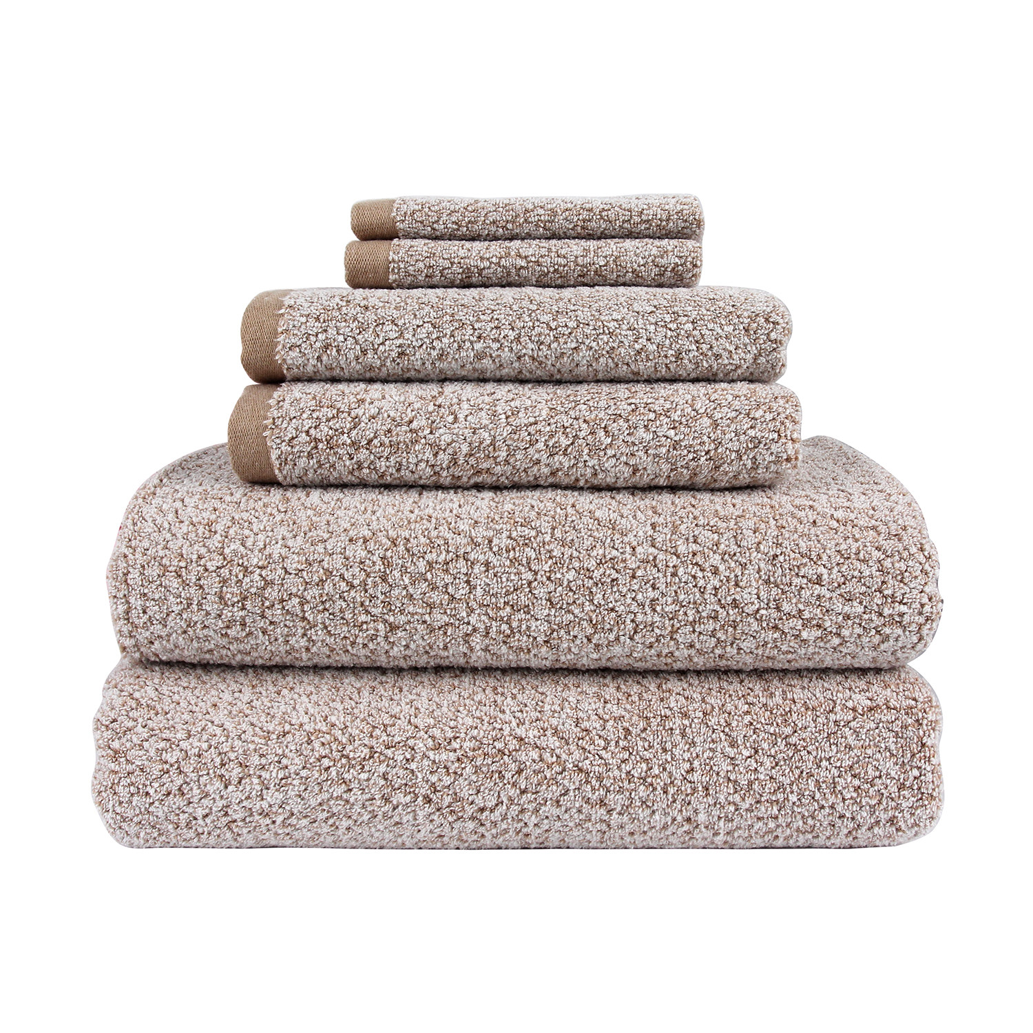 Diamond Jacquard 6 Piece Bath Towel Set (Gray) - Everplush - Touch of ...