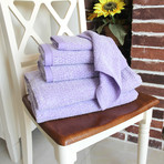 Everplush // Diamond Jacquard 6 Piece Bath Towel Set (Khaki)