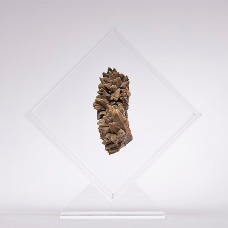 Chocolate Calcite Floating in Acrylic Display