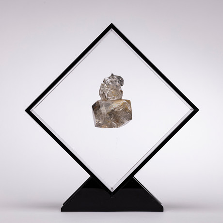 Herkimer Diamond Quartz Floating in Acrylic Display