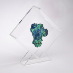 Malachite And Azurite Specimen Floating in Acrylic Display // Ver. 2