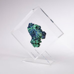 Malachite And Azurite Specimen Floating in Acrylic Display // Ver. 2