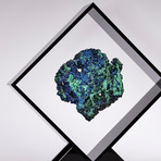 Malachite And Azurite Specimen Floating in Acrylic Display // Ver. 1